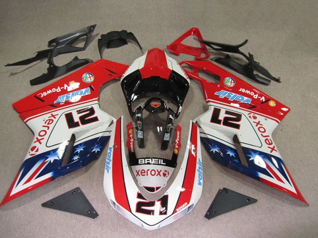 Ducati 1098 2007-2014 - Rot Weiß Breil Xerox 21 Ducati 1098 2007-2014 - Rot Weiß Breil Xerox 21