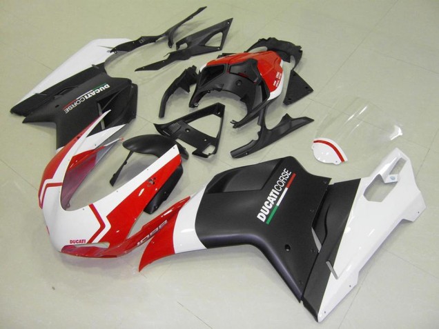Ducati 848 1098 1198 2007-2014 - Matt Schwarz Weiß Rot Ducati 848 1098 1198 2007-2014 - Matt Schwarz Weiß Rot