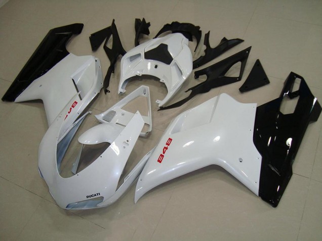 Ducati 848 1098 1198 2007-2014 - Perl Weiß Schwarz Ducati 848 1098 1198 2007-2014 - Perl Weiß Schwarz