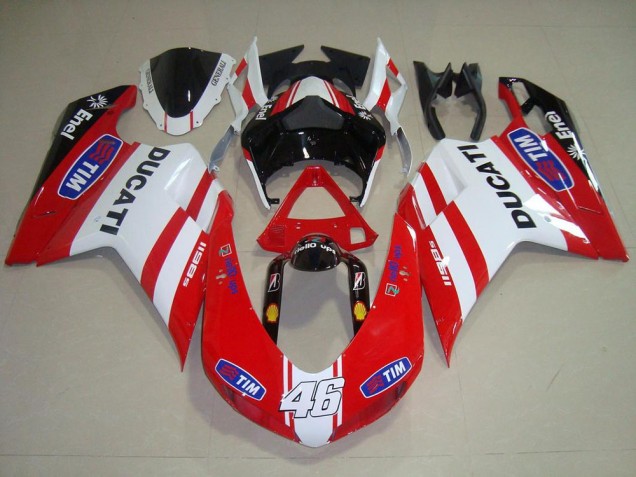 Ducati 848 1098 1198 2007-2014 - Rot Weiß 46 Ducati 848 1098 1198 2007-2014 - Rot Weiß 46