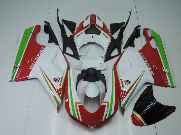 Ducati 848 1098 1198 2007-2014 - Rot Weiß Und Grün Ducati 848 1098 1198 2007-2014 - Rot Weiß Und Grün