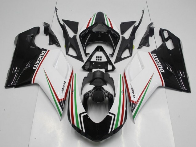 Ducati 848 1098 1198 2007-2014 - Schwarz Grün und Weiß Ducati 848 1098 1198 2007-2014 - Schwarz Grün und Weiß