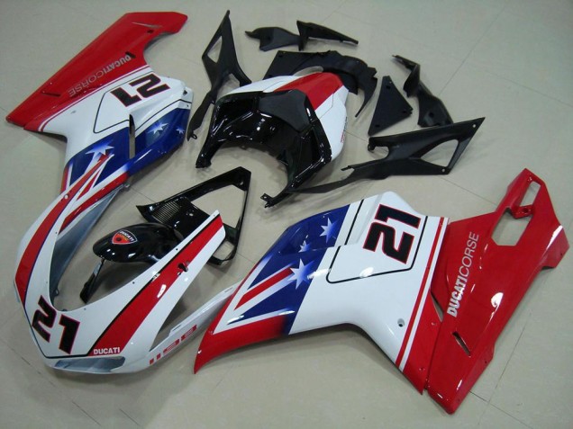 Ducati 848 1098 1198 2007-2014 - Schwarz Weiß Rot 21 Ducati 848 1098 1198 2007-2014 - Schwarz Weiß Rot 21