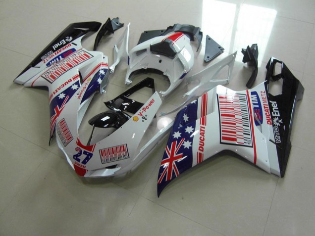 Ducati 848 1098 1198 2007-2014 - Weiß Blau Rot Ducati 848 1098 1198 2007-2014 - Weiß Blau Rot