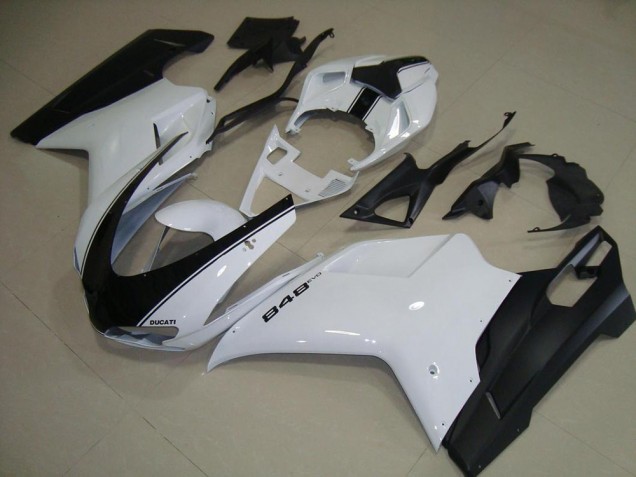Ducati 848 1098 1198 2007-2014 - Weiß Matt Schwarz Ducati 848 1098 1198 2007-2014 - Weiß Matt Schwarz