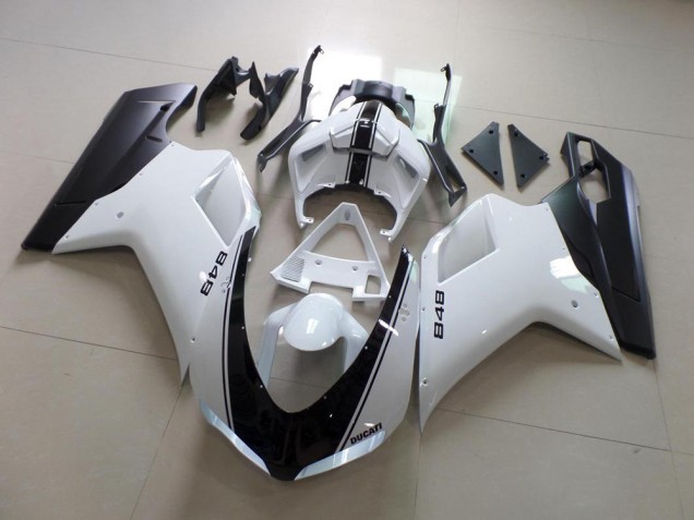 Ducati 848 1098 1198 2007-2014 - Weiß Und Schwarz Streifen Ducati 848 1098 1198 2007-2014 - Weiß Und Schwarz Streifen