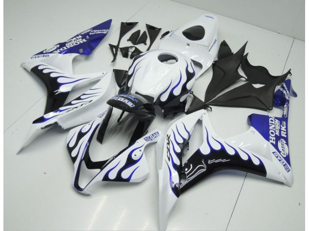 Honda CBR 600 RR 2007-2008 - Weiß Blau Flamme Honda CBR 600 RR 2007-2008 - Weiß Blau Flamme