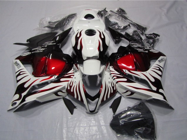 Honda CBR 600 RR 2009-2012 - Weiß Schwarz Rot Flamme Honda CBR 600 RR 2009-2012 - Weiß Schwarz Rot Flamme