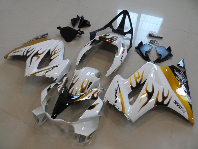 Honda VFR 800 2002-2013 - Weiß Gold Schwarz Flamme Honda VFR 800 2002-2013 - Weiß Gold Schwarz Flamme