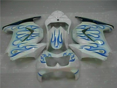 Kawasaki EX250 2008-2012 - Weiß Blau Flamme