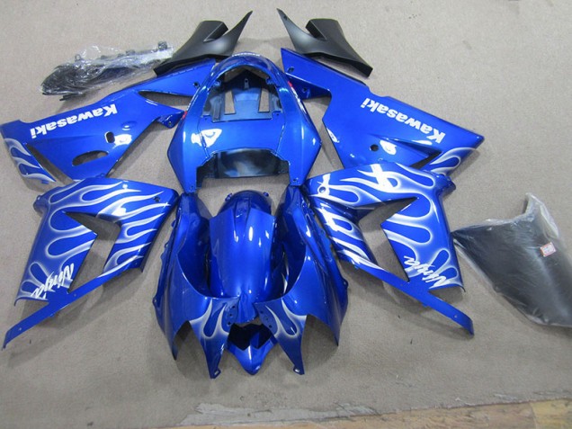 Kawasaki ZX10R 2003-2005 - Blau Weiße Flamme