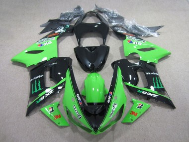 Kawasaki ZX6R 2005-2006 - Schwarz Grün 3M Touch4 Monster