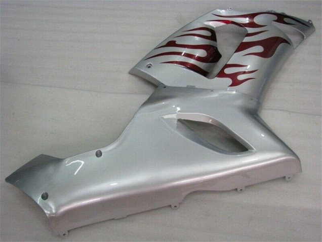 Kawasaki ZX6R 2005-2006 - Silber Rot Flammen Kawasaki ZX6R 2005-2006 - Silber Rot Flammen