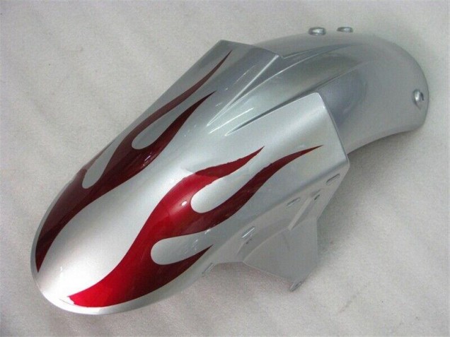 Kawasaki ZX6R 2005-2006 - Silber Rot Flammen Kawasaki ZX6R 2005-2006 - Silber Rot Flammen