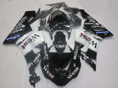 Kawasaki ZX6R 2005-2006 - Weiß Schwarz