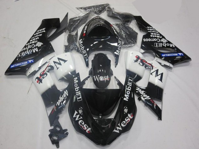 Kawasaki ZX6R 2005-2006 - Weiß Schwarz Kawasaki ZX6R 2005-2006 - Weiß Schwarz