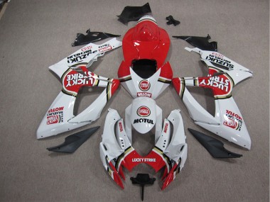 Suzuki GSXR 1000 K5 2005-2006 - Weiß Lucky Strike Rot Motul