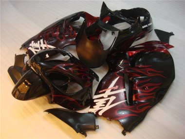 Suzuki GSXR 1300 Hayabusa 1996-2007 - Schwarz rote Flamme