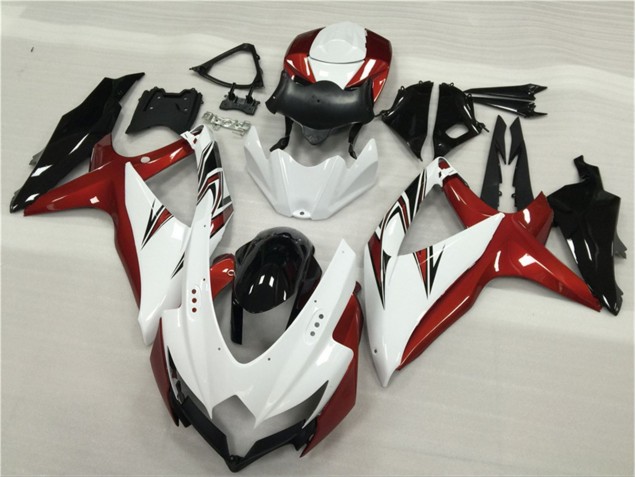 Suzuki GSXR 600 / 750 K8 2008-2010 - Weiß Rot Schwarz Suzuki GSXR 600 / 750 K8 2008-2010 - Weiß Rot Schwarz
