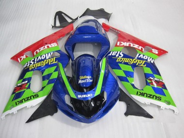 Suzuki GSXR 600 K1 K2 K3 2001-2003 - BlauGrün Rot Telefumia Movistar