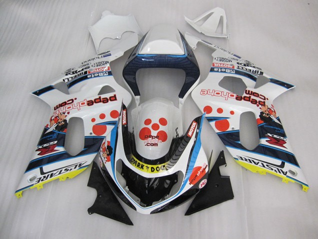 Suzuki GSXR 600 K1 K2 K3 2001-2003 - Weiß Blau Dunkel Hund Suzuki GSXR 600 K1 K2 K3 2001-2003 - Weiß Blau Dunkel Hund