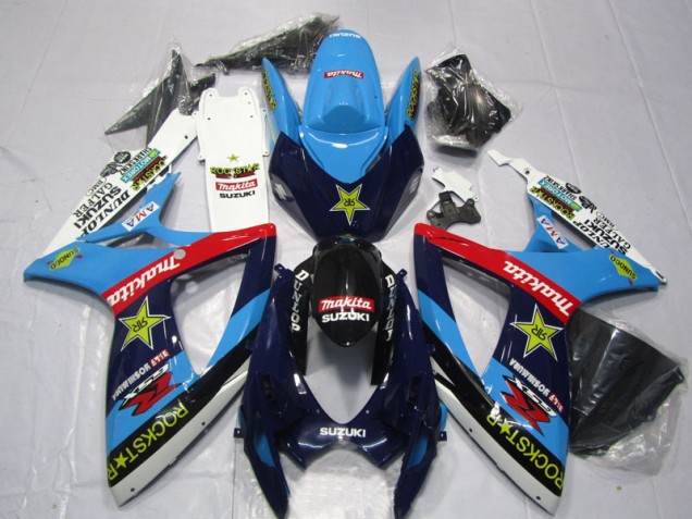 Suzuki GSXR 600 K6 2006-2007 - Blau Weiß Rockstar Makita Suzuki GSXR 600 K6 2006-2007 - Blau Weiß Rockstar Makita