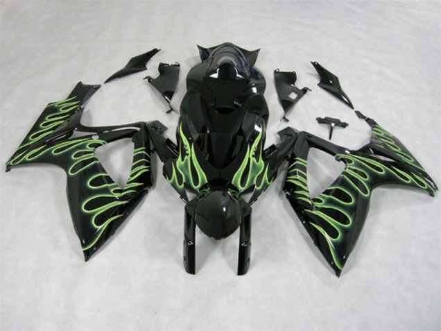 Suzuki GSXR 600 K6 2006-2007 - Schwarz Grün Flamme Suzuki GSXR 600 K6 2006-2007 - Schwarz Grün Flamme