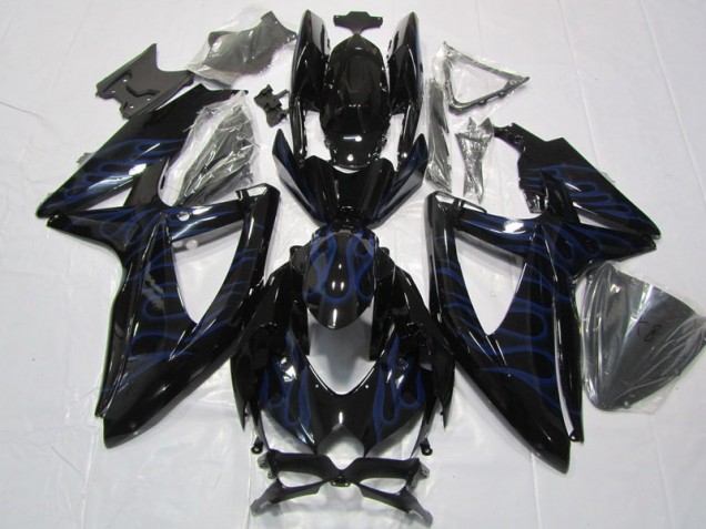 Suzuki GSXR 600 K8 2008-2010 - Schwarze Blau Flamme Suzuki GSXR 600 K8 2008-2010 - Schwarze Blau Flamme