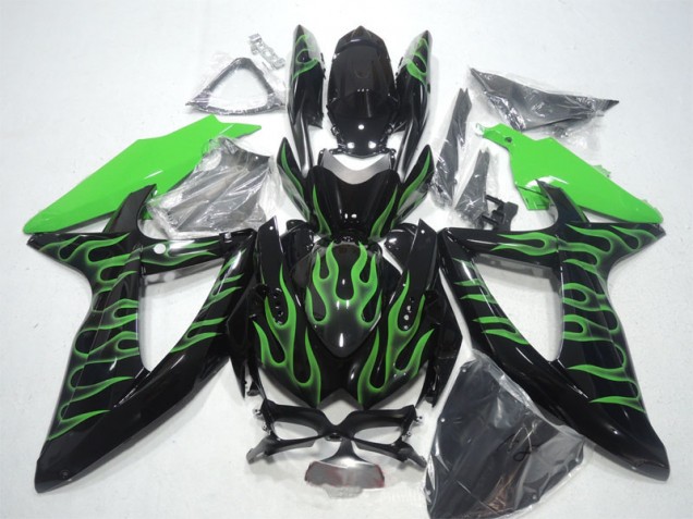 Suzuki GSXR 600 K8 2008-2010 - Schwarze Grüne Flamme Suzuki GSXR 600 K8 2008-2010 - Schwarze Grüne Flamme
