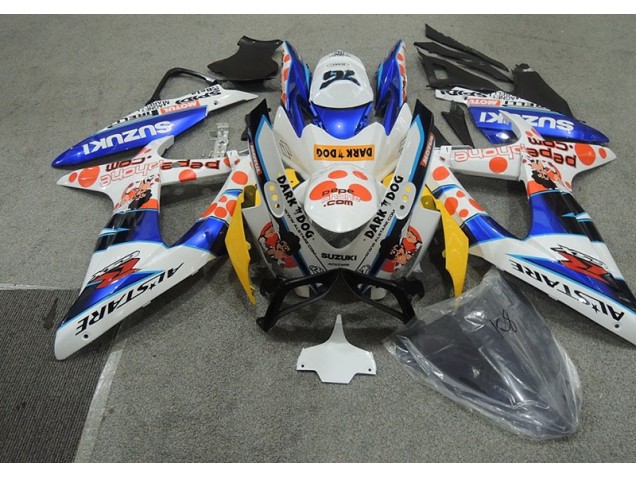 Suzuki GSXR 600 K8 2008-2010 - Weiß Blau Dunkel Hund Suzuki GSXR 600 K8 2008-2010 - Weiß Blau Dunkel Hund