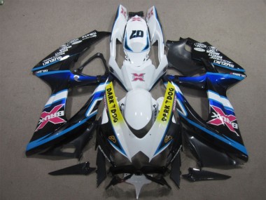 Suzuki GSXR 600 K8 2008-2010 - Weiß Dunkel Hund 07