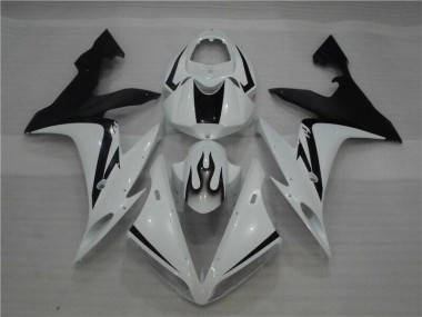 Yamaha R1 2004-2006 - Weiß Schwarz Flamme