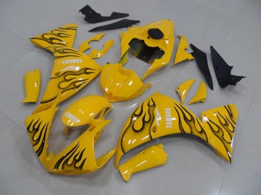 Yamaha R1 2012-2014 - Gelb Schwarz Flamme