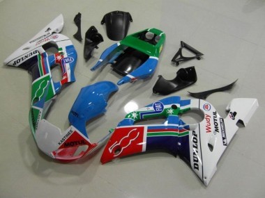 Yamaha R6 1998-2002 - Blau Weiß Grün Rot Wudy Motul Dunlop