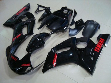 Yamaha R6 1998-2002 - Glänzend Schwarz Rote Aufkleber