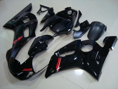 Yamaha R6 1998-2002 - Glänzend Schwarz Rote Aufkleber