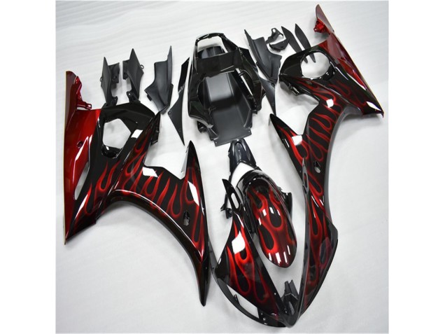 Yamaha R6 2003-2005 - Schwarz rote Flamme Yamaha R6 2003-2005 - Schwarz rote Flamme
