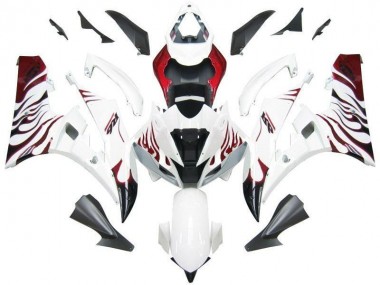 Yamaha R6 2006-2007 - Weiß Rot Flamme