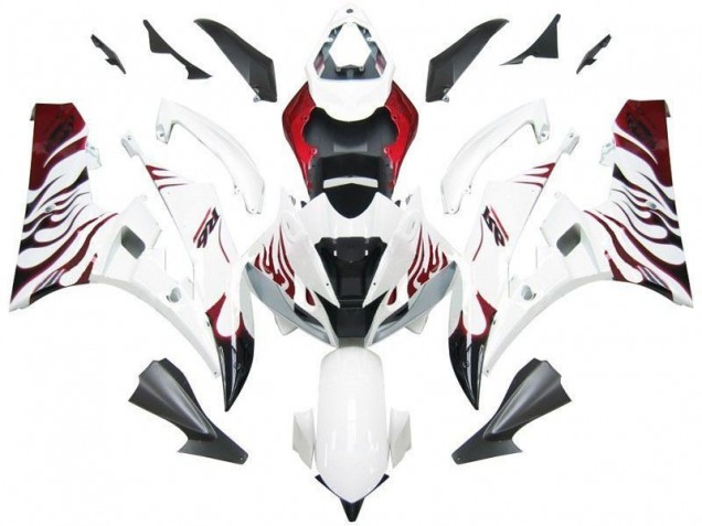 Yamaha R6 2006-2007 - Weiß Rot Flamme Yamaha R6 2006-2007 - Weiß Rot Flamme