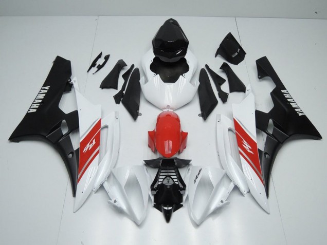 Yamaha R6 2006-2007 - Weiß Rot Und Matt Schwarz Yamaha R6 2006-2007 - Weiß Rot Und Matt Schwarz